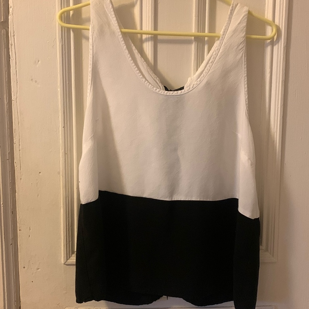 Black and white Rayon top